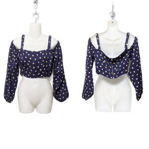 EGGIE Tencel Melon Fruit Novelty Print Crop Top L